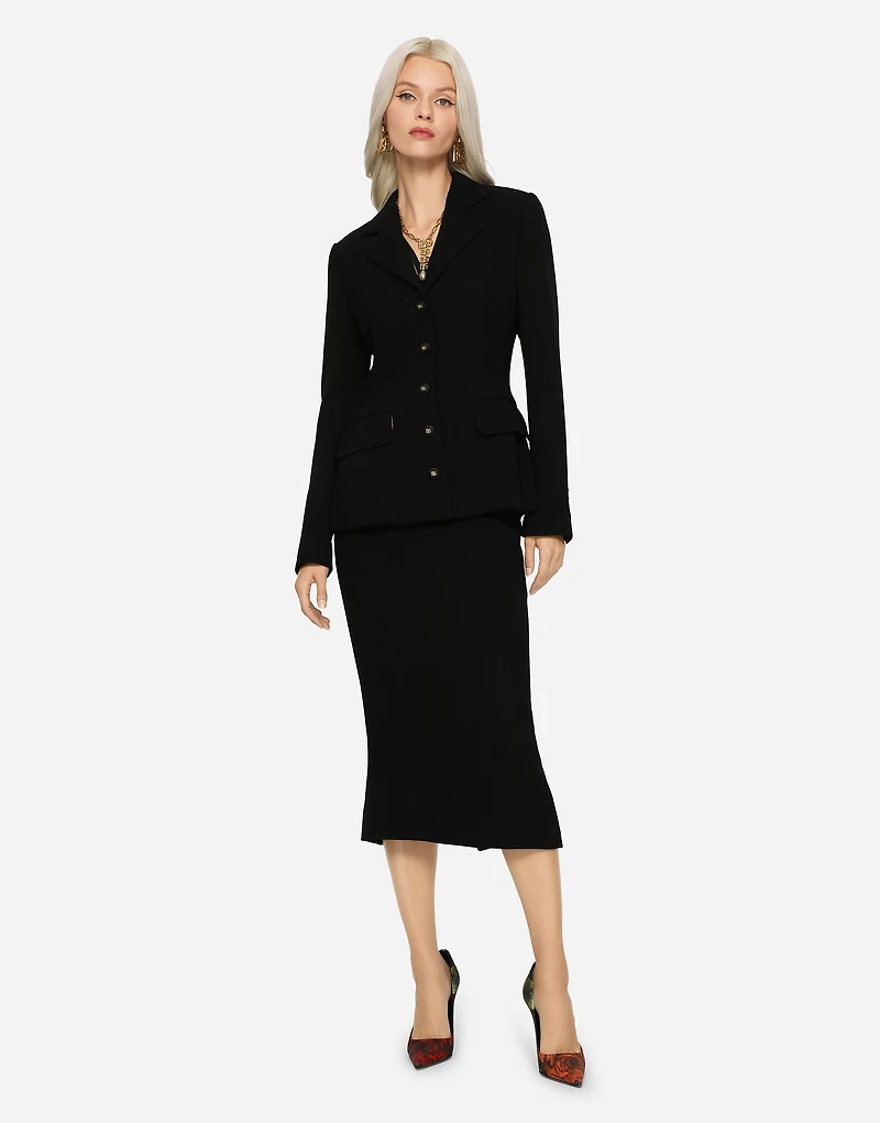 Virgin wool pencil skirt