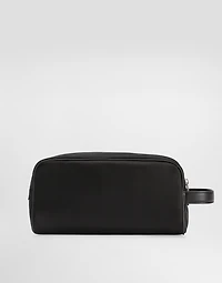Grainy calfskin and nylon toiletry bag