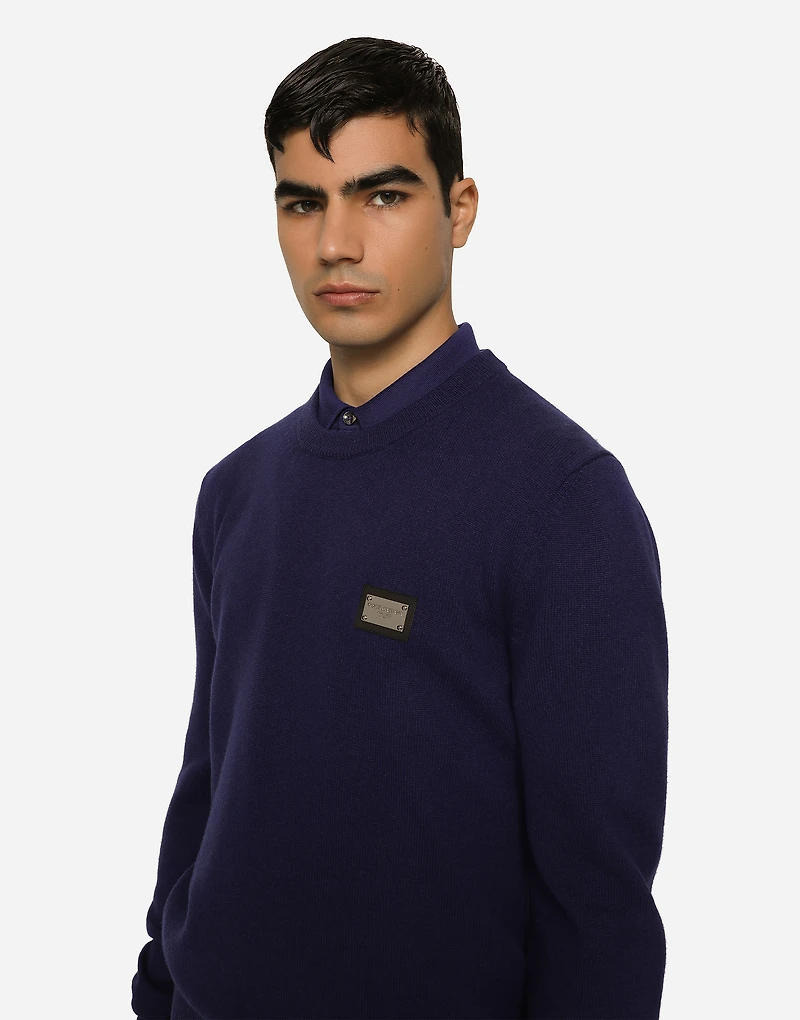 Wool and cashmere round-neck sweater