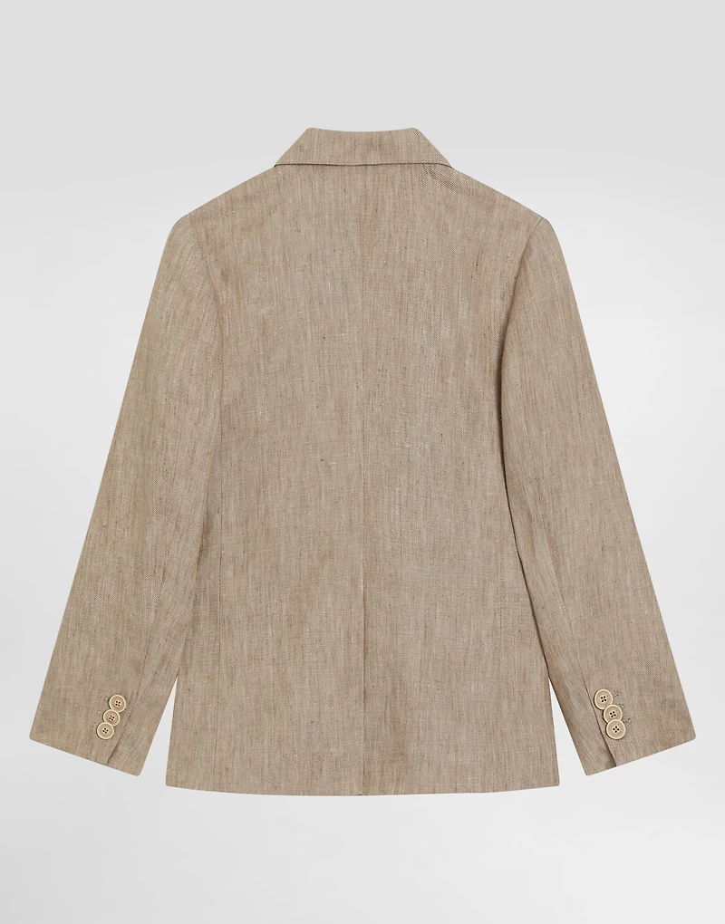 Single-breasted twill jacket with patch