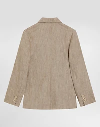 Single-breasted twill jacket with patch