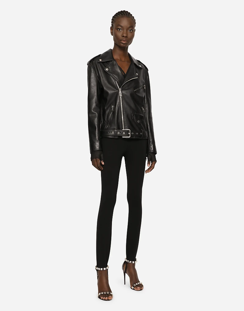 Leather biker jacket