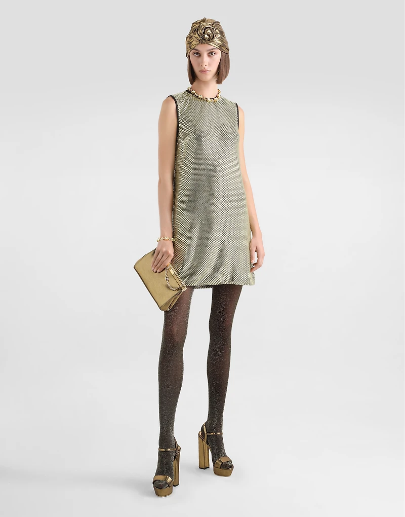 Short crystal mesh dress