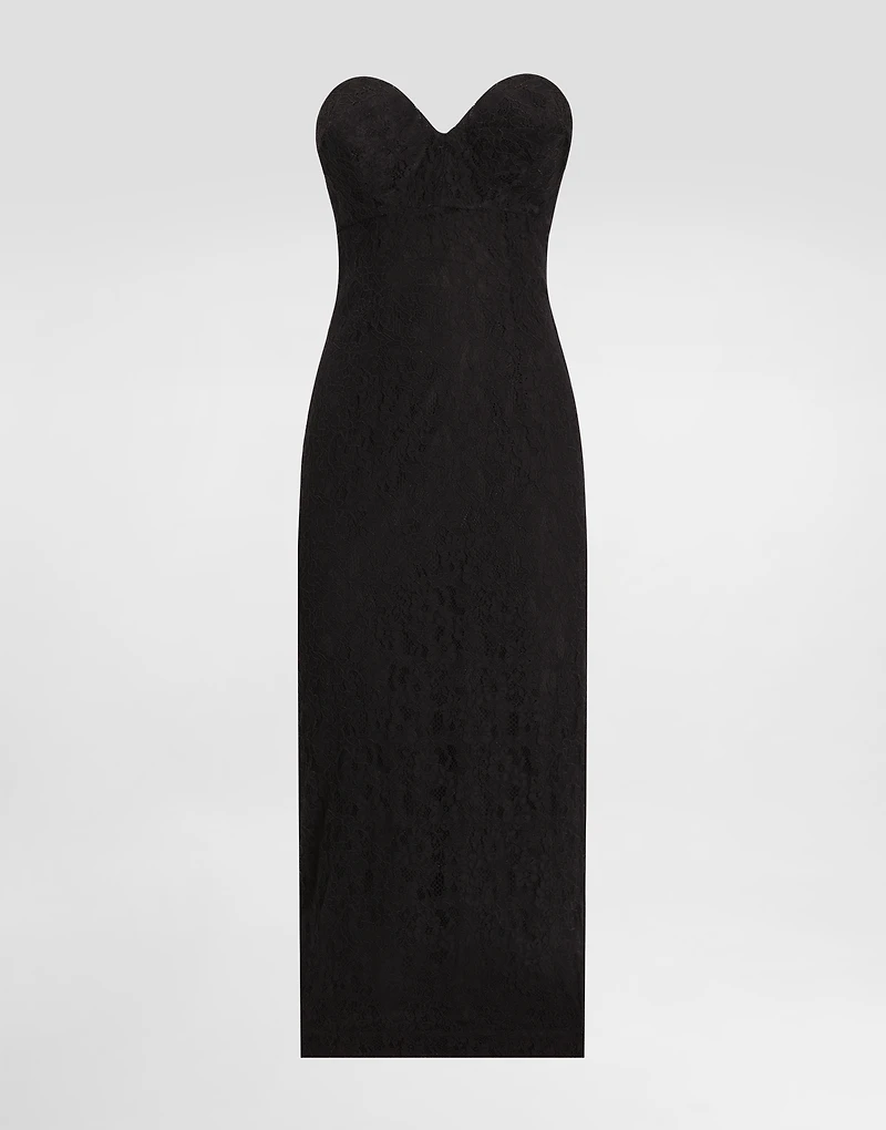 Strapless lace dress with conical cups