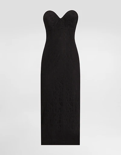 Strapless lace dress with conical cups