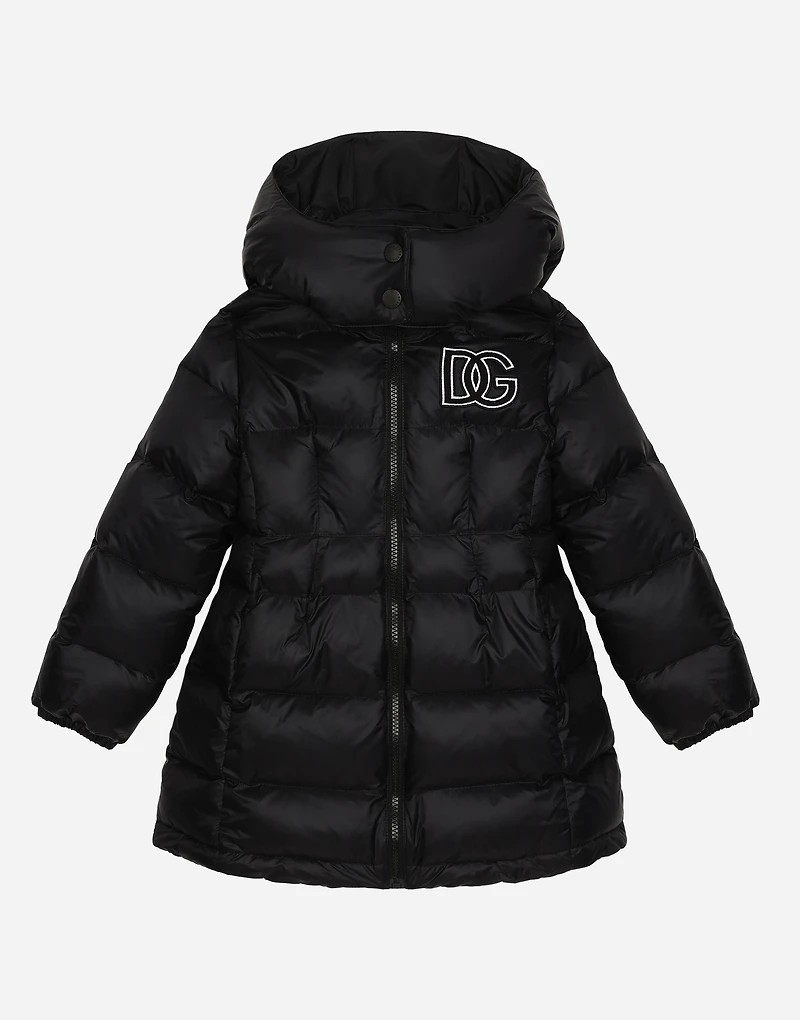 Nylon down jacket with DG logo