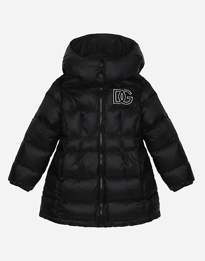 Nylon down jacket with DG logo
