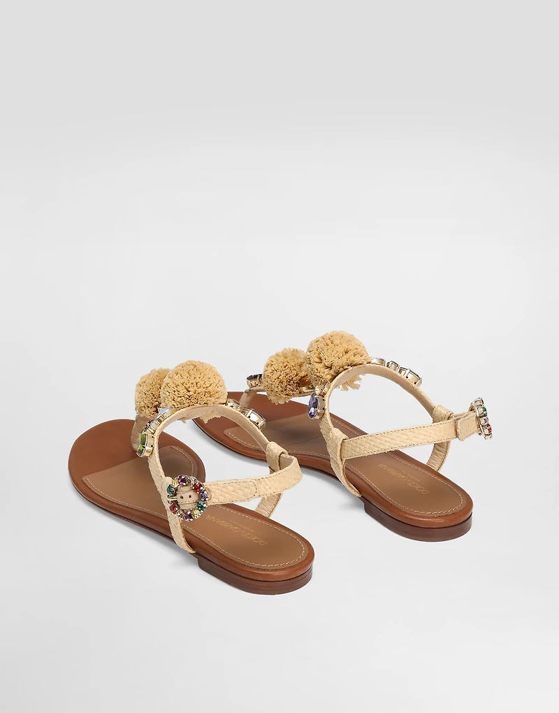 Crochet flip-flops with stones