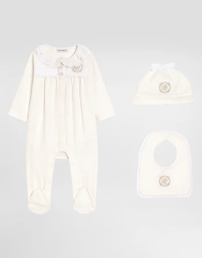 3-piece gift set cotton with lurex DG embroidery