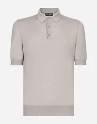 Cashmere and silk polo-shirt