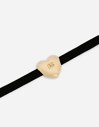 Velvet bracelet with DG logo heart