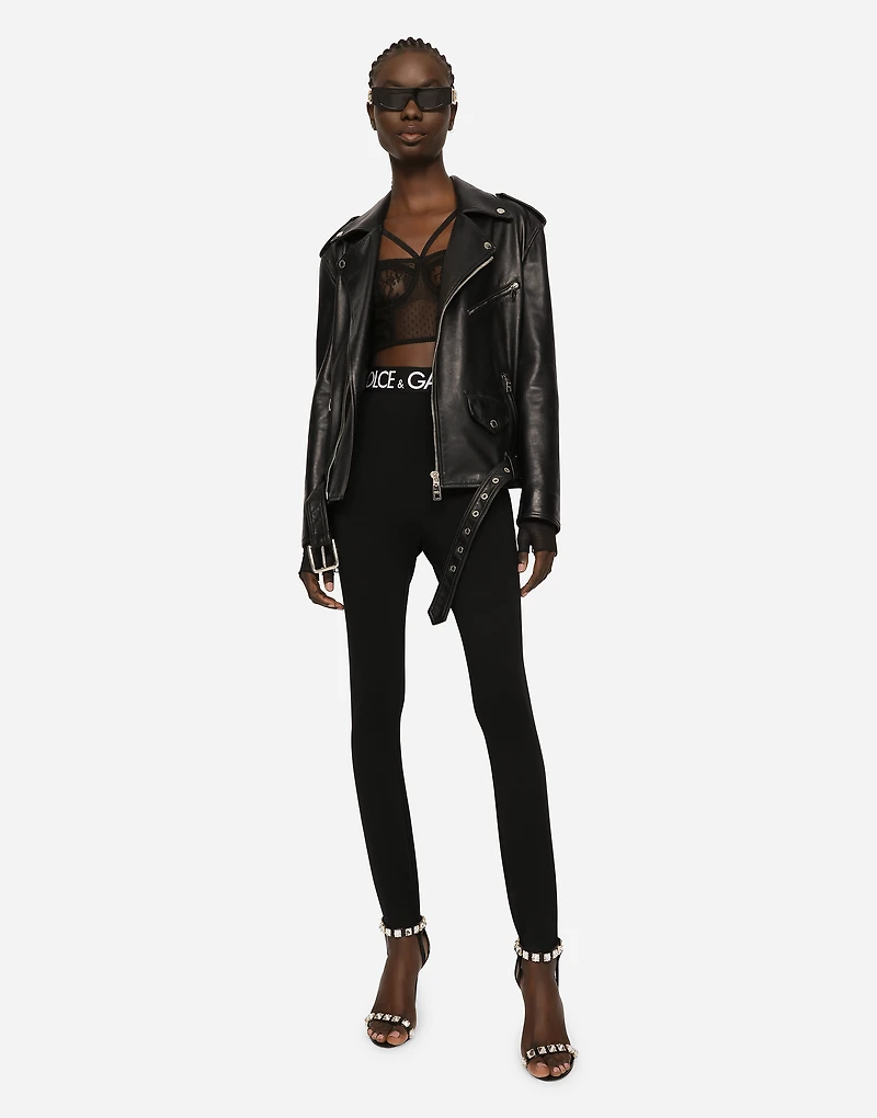 Leather biker jacket