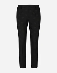 Stretch wool jacquard pants with DG Monogram design