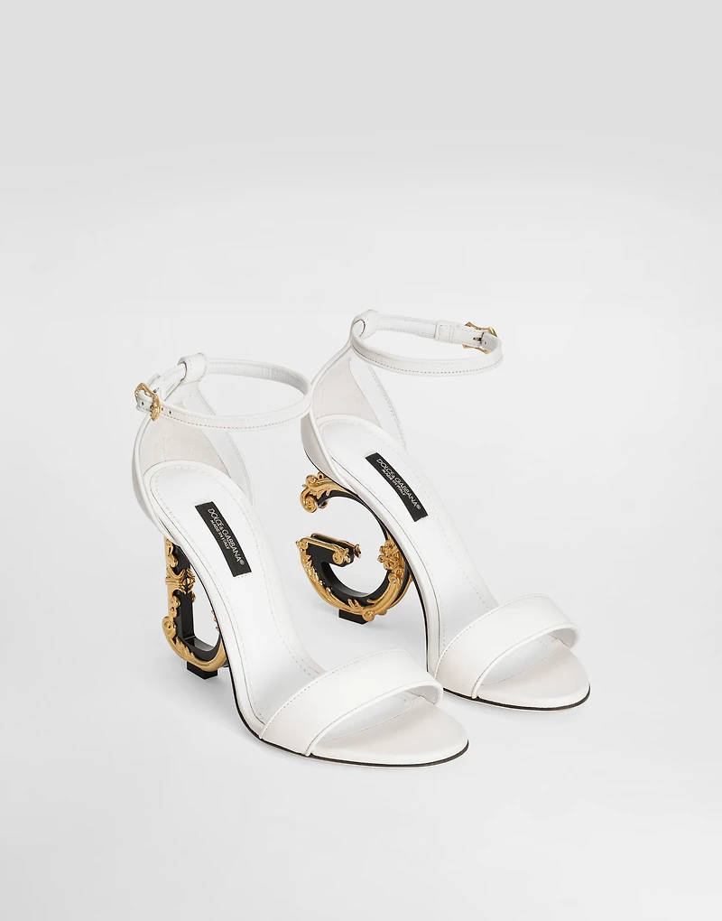 Nappa leather sandals with baroque DG detail