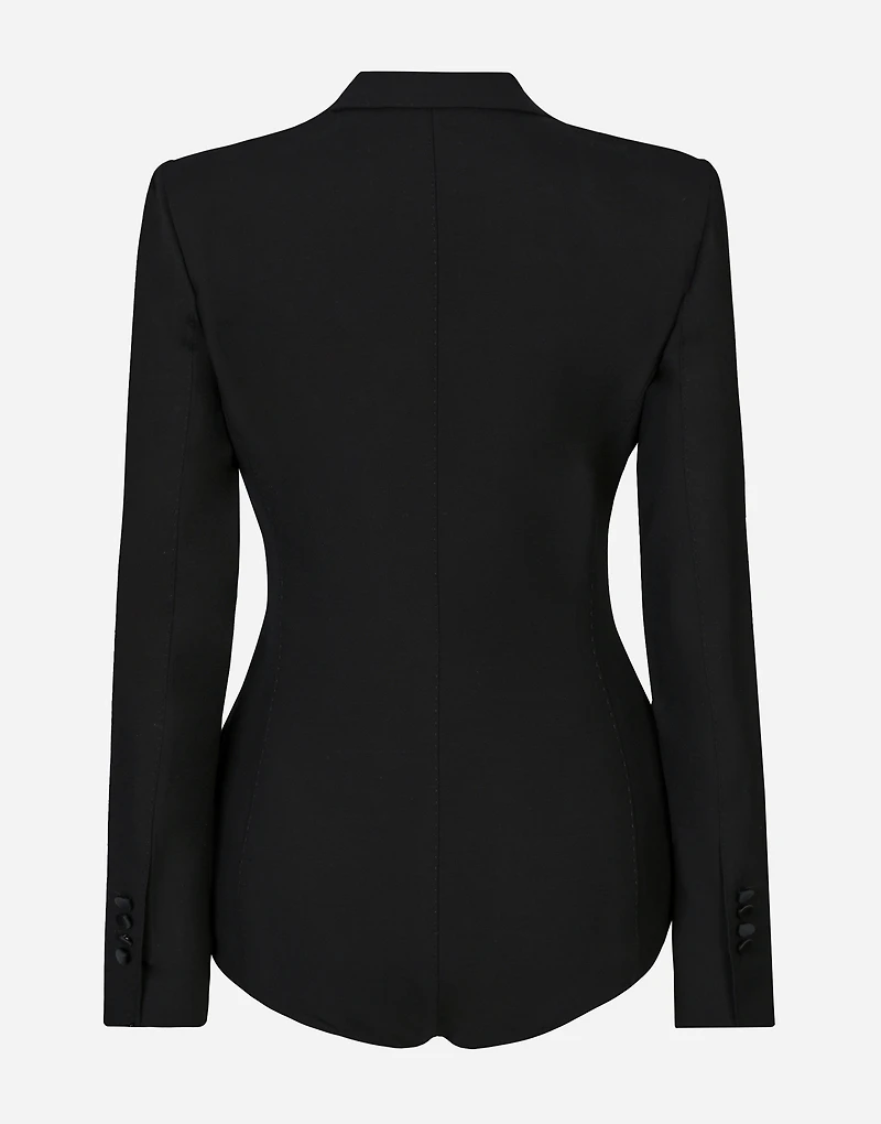 Double-breasted tuxedo jacket bodysuit