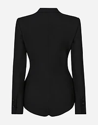 Double-breasted tuxedo jacket bodysuit