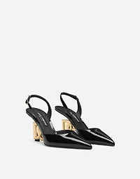 Patent leather slingbacks