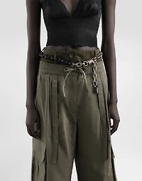 Brass and calfskin belt