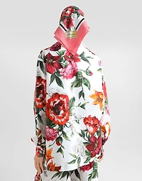 Flower-print poplin shirt