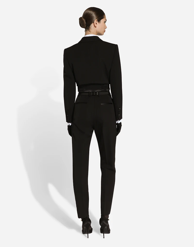 Cotton poplin shirt with piqué front