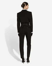 Cotton poplin shirt with piqué front