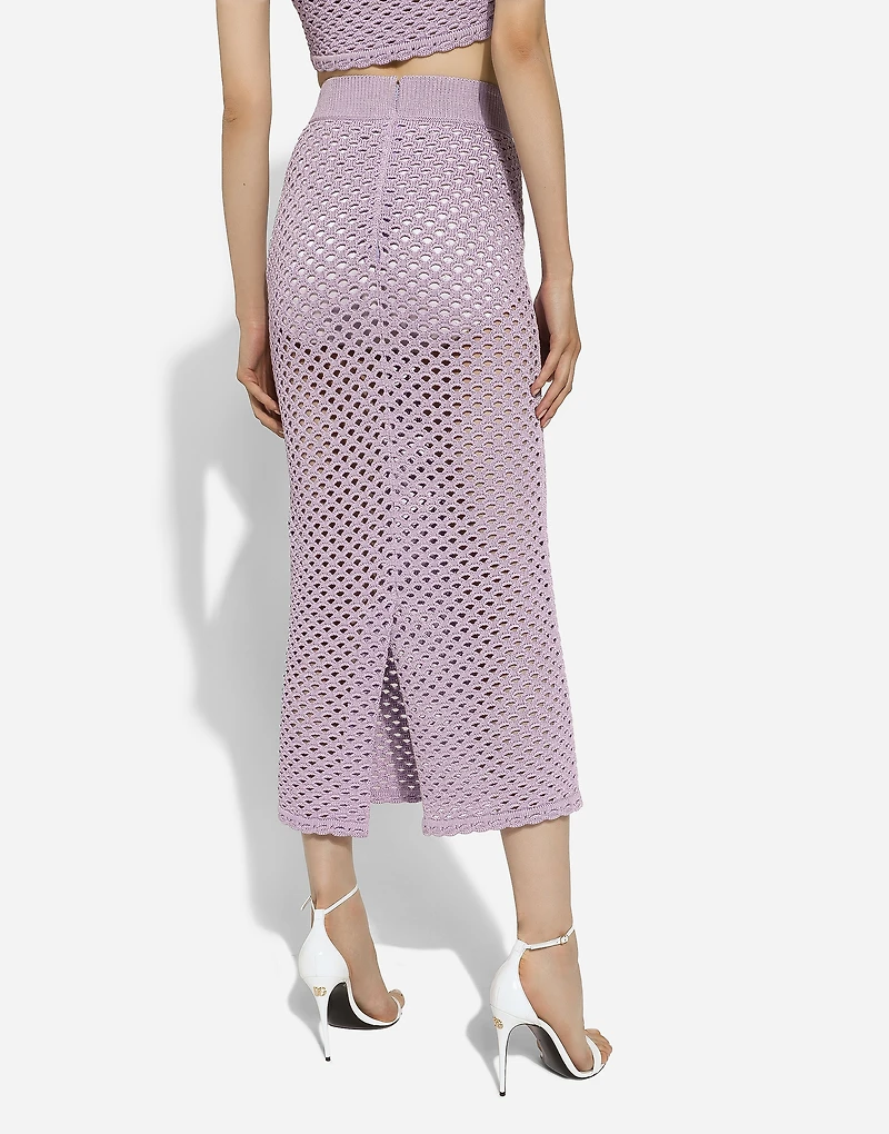 Long crochet pencil skirt
