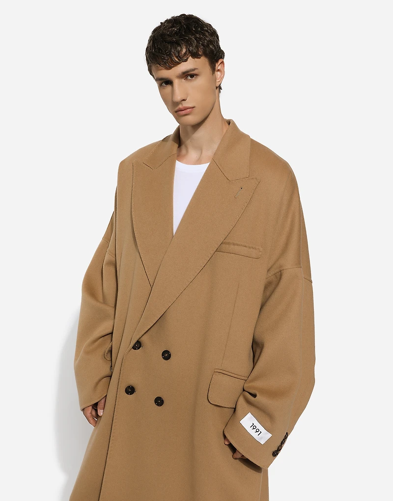 Double-breasted double cashmere coat