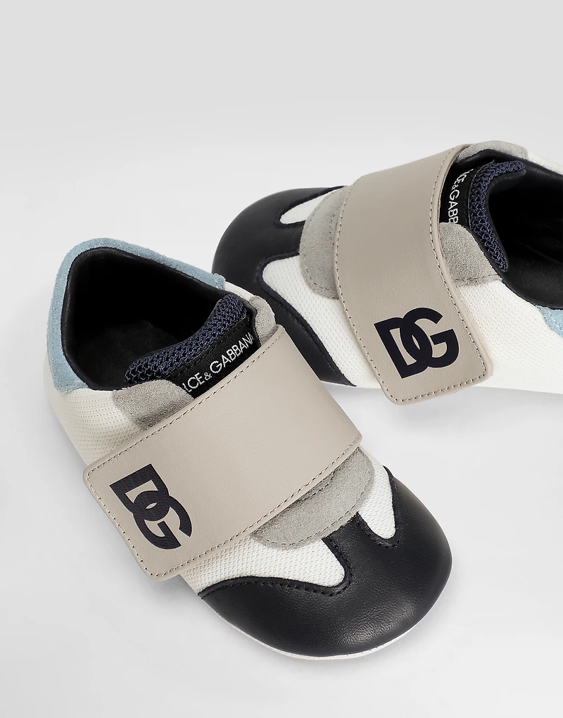 Mesh and split leather sneakers with DG logo