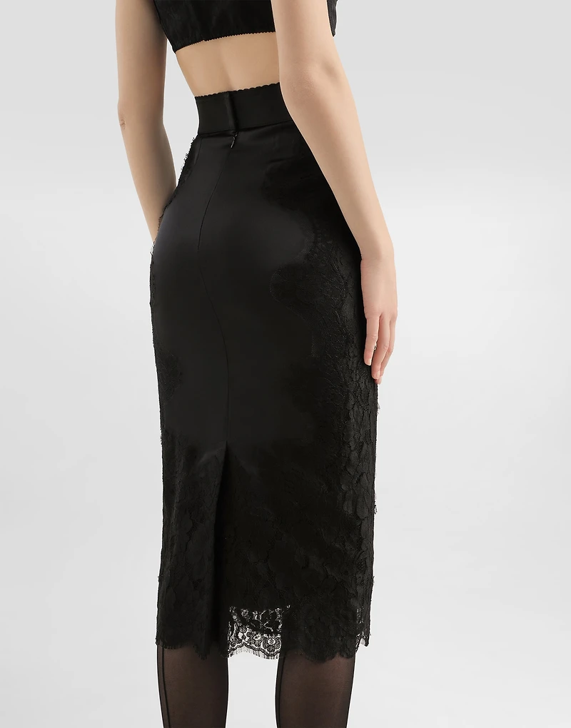 Satin midi skirt