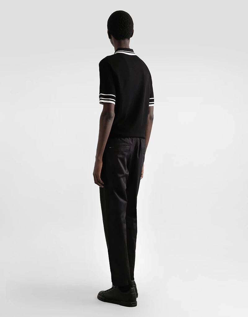 Silk piqué polo shirt