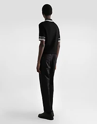Silk piqué polo shirt