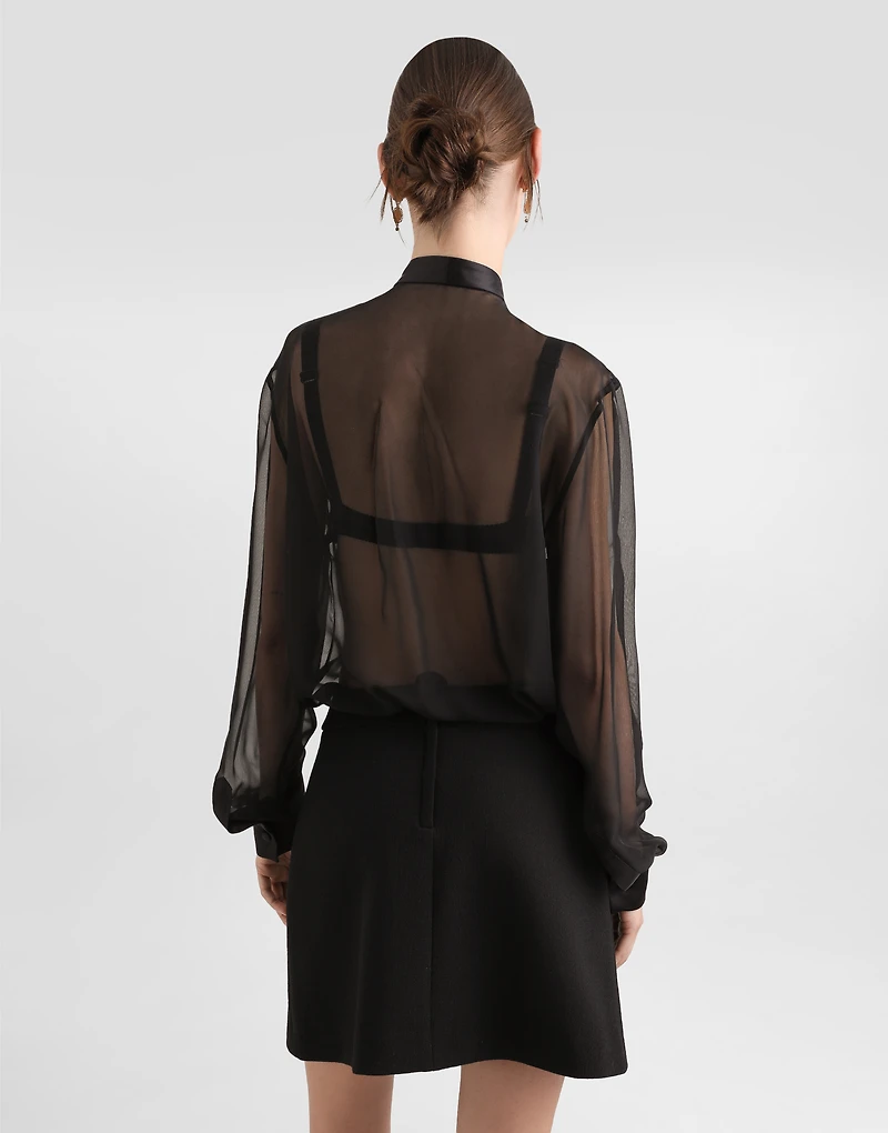 Chiffon pussy-bow shirt