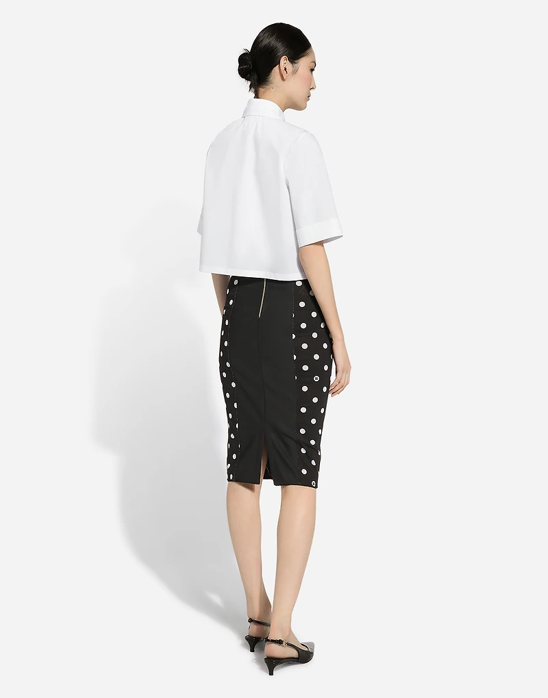 Cropped cotton shirt