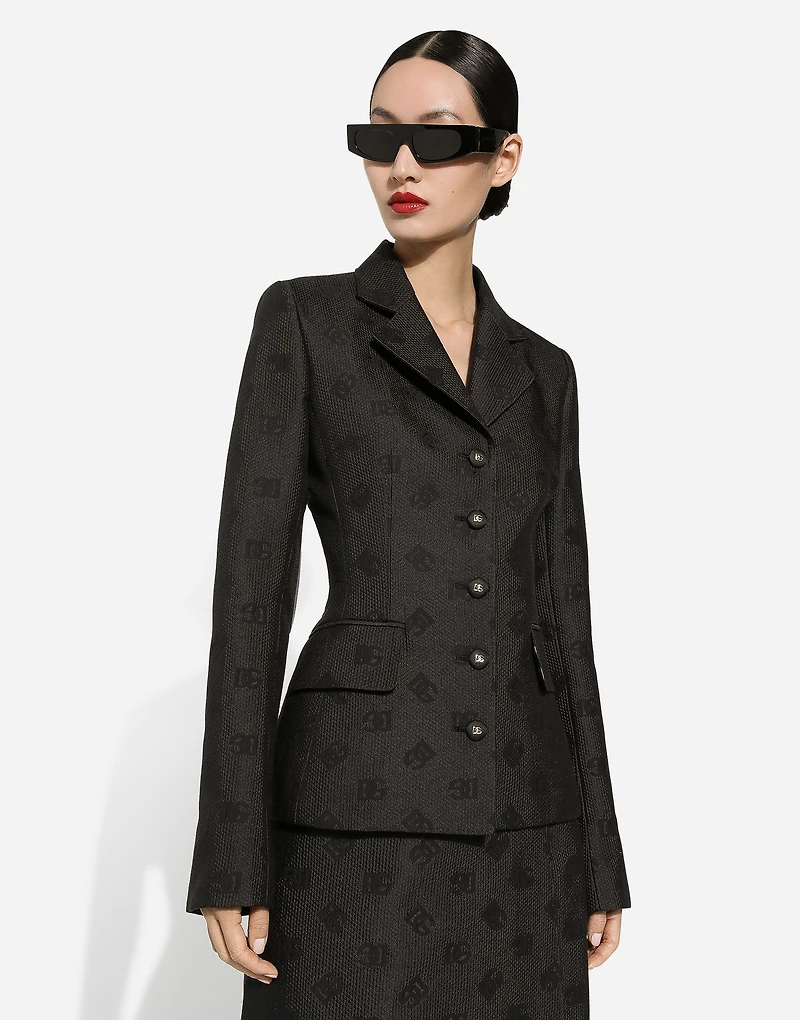 Quilted jacquard Dolce jacket with DG logo