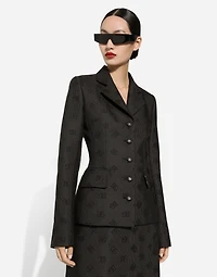 Quilted jacquard Dolce jacket with DG logo
