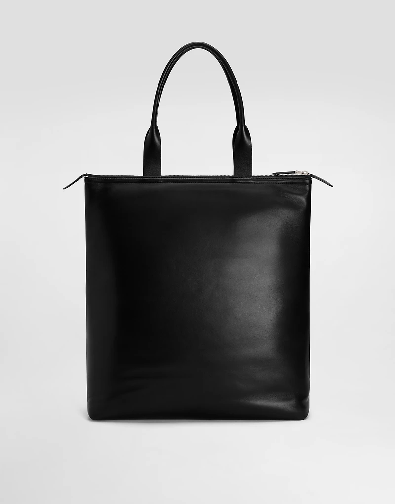 Calfskin nappa leather shopper