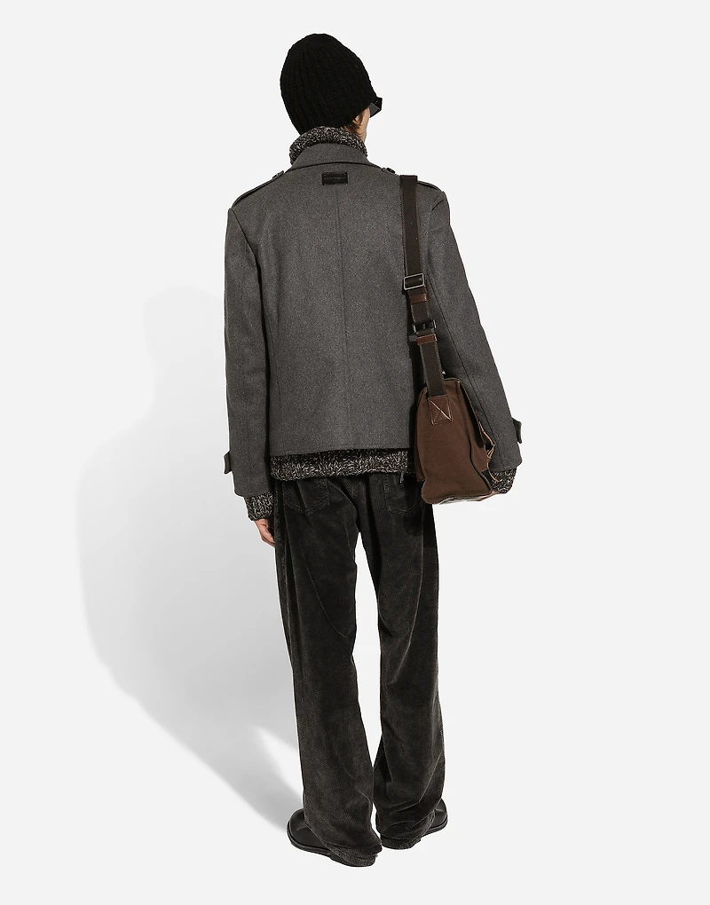 Double-breasted cashmere-blend pea coat