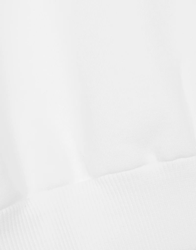 Cropped jersey sweatshirt with logo embroidery on neck