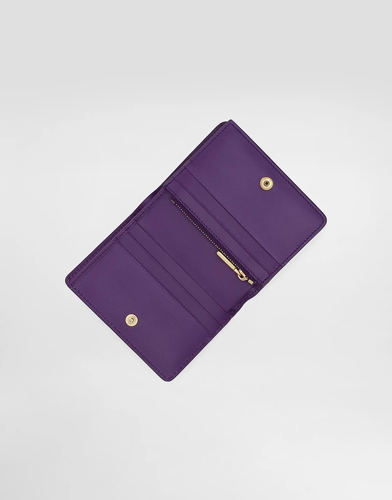 Majolica-print continental calfskin wallet