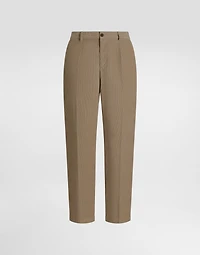 Garment-dyed velvet trousers