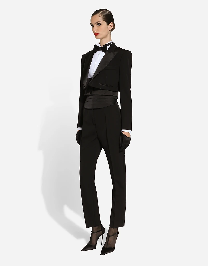 Wool gabardine Spencer tuxedo jacket