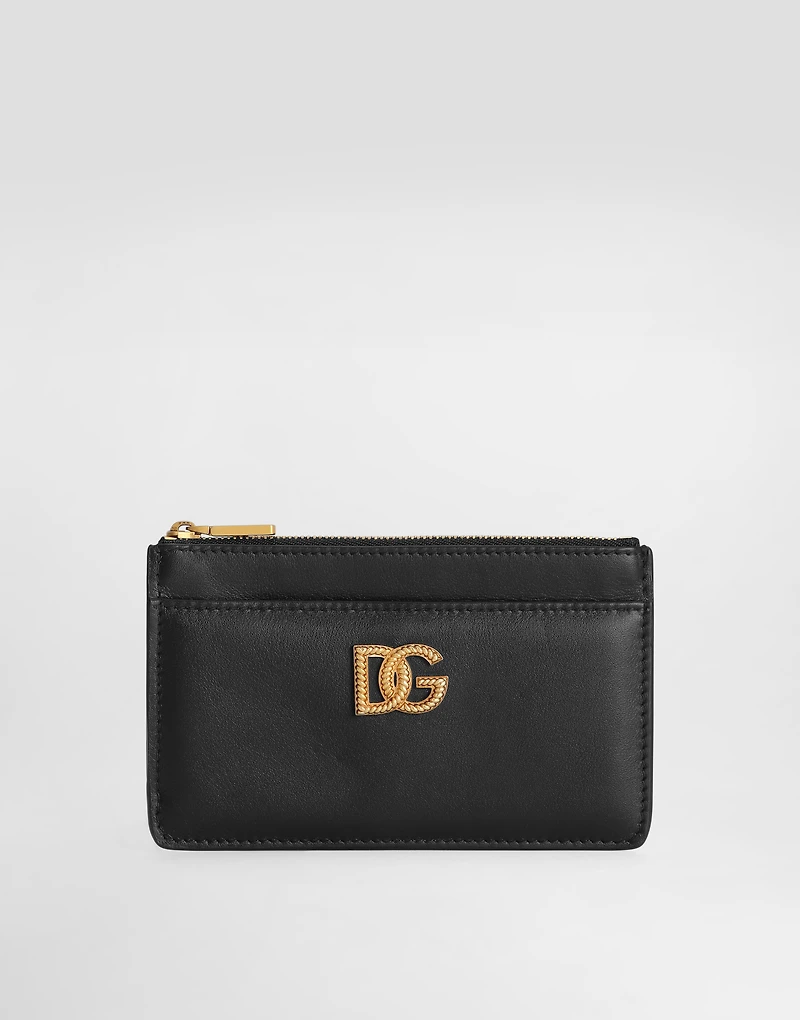Calfskin card holder with DG logo