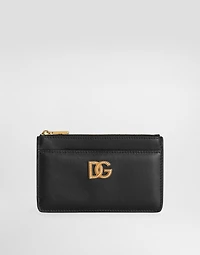 Calfskin card holder with DG logo