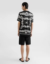 Silk T-shirt with bandanna print