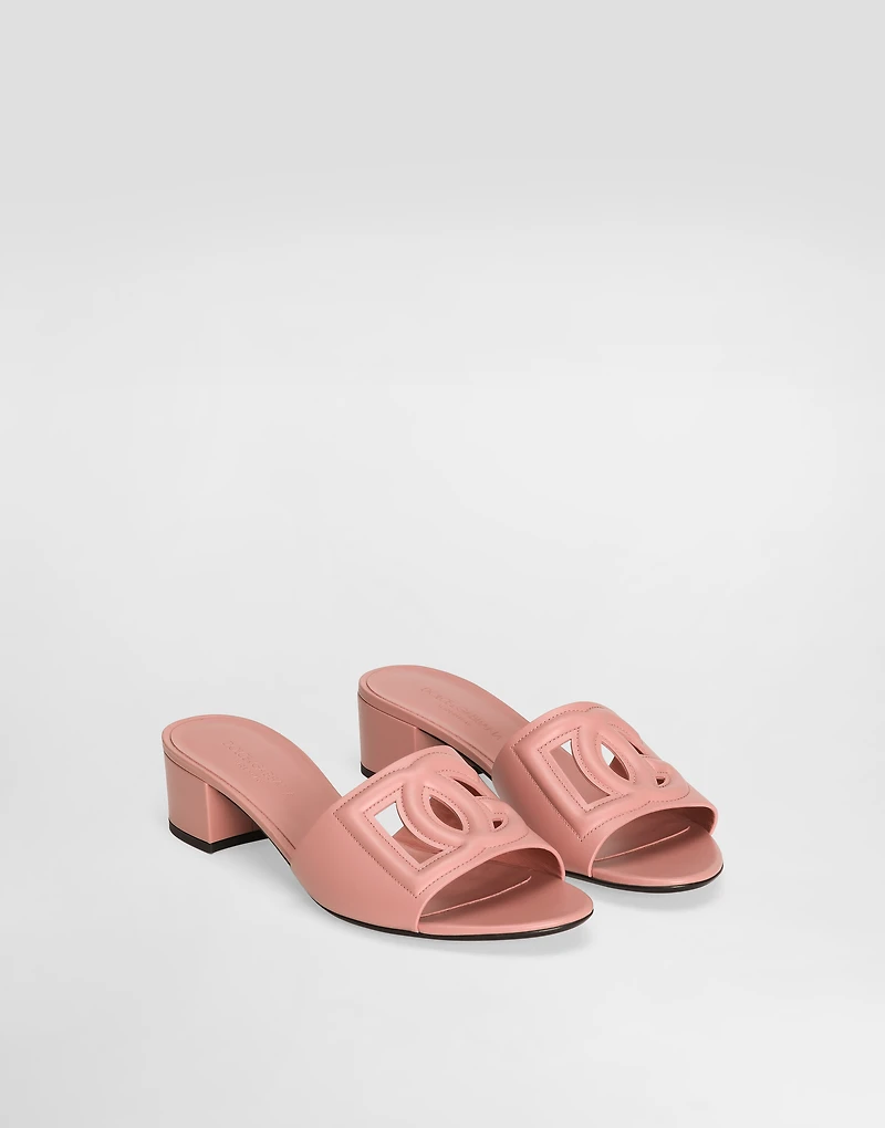 Calfskin mules with DG logo