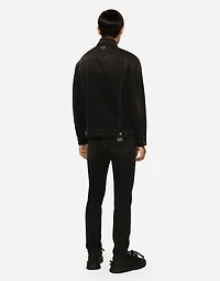 Gray wash slim-fit stretch jeans