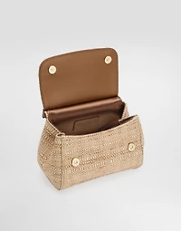 Sicily handbag in rafia with embroidery