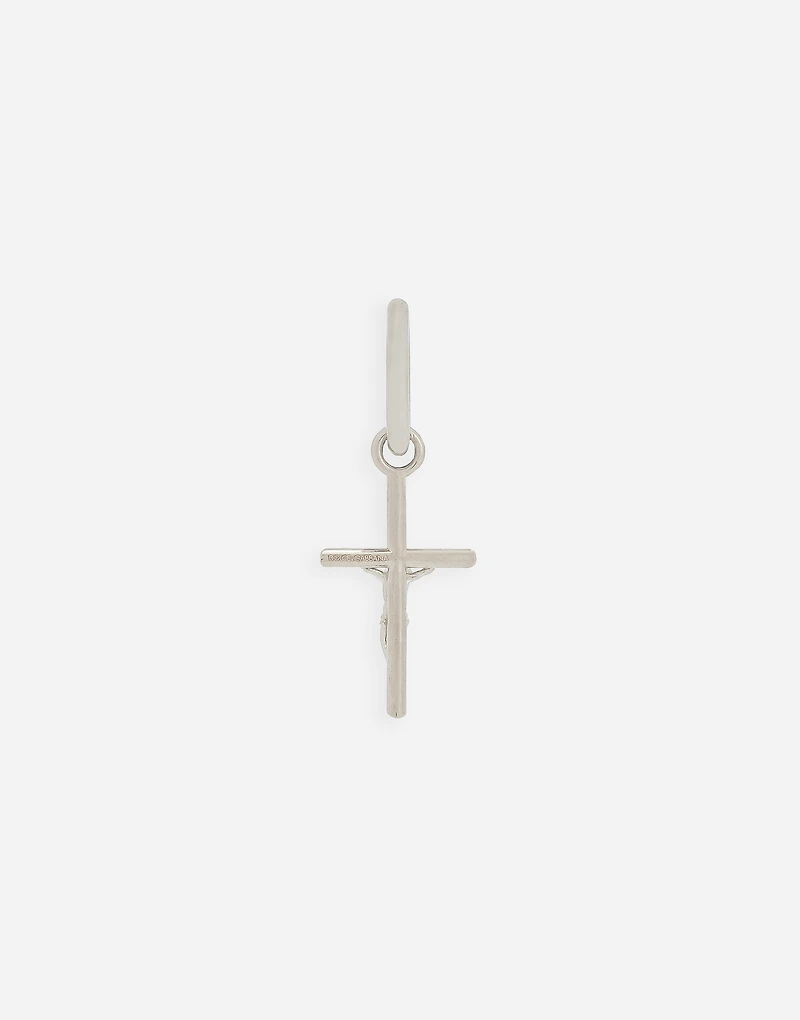 Single Creole earring with cross pendant