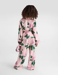 Twill shirt with rose print