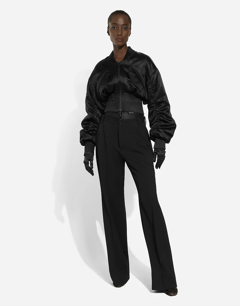 Flared woolen pants